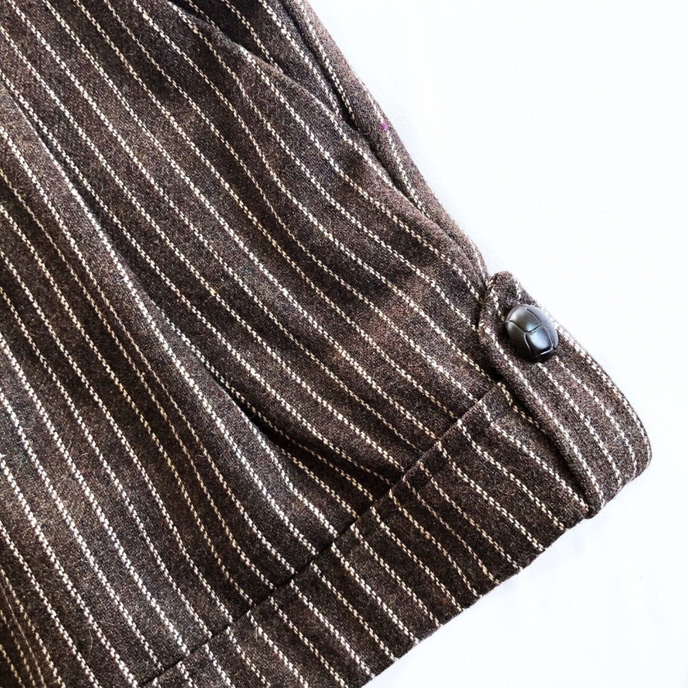 Wool Blended Brown Tweed Shorts - Picture 3 of 6